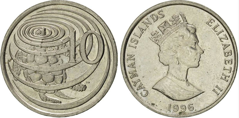 10 центов, Каймановые острова, 1996.